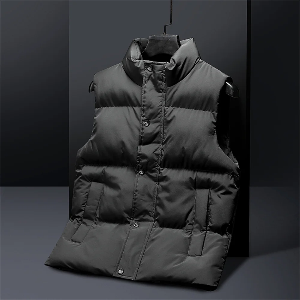 

Мужская спортивная куртка без рукавов, жилеты, осенне-зимний толстый жилет, пальто для мужчин среднего возраста, хлопковый жилет большого размера 6XL