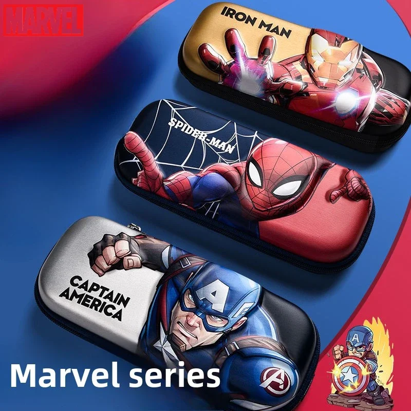 Marvel Iron Man Pencil Bag Cartoon Children's Stationery Box Student Large Capacity Pencil Box School Supplies Holiday Gift