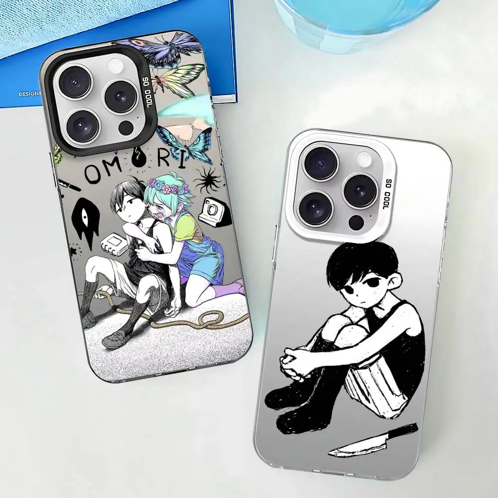 Anime O-Omori-S Handyhülle für iPhone 17 16 15 14 13 12 11 Pro Max Plus Farbige Stoßfeste Rückseite Silberne Abdeckung