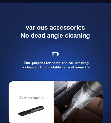 Car Vacuum Cleaner Suction and Blowing Integrated Portable Wireless Charging High-Power Handheld Vacuum Cleaner for Home Use