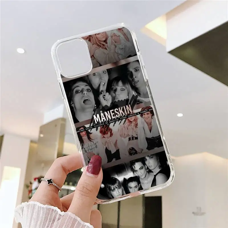 Maneskin Damiano David Phone Case For Iphone 15 11 13 14 Pro Max 7 8 Plus X Xr Xs Max Se2020 12mini Transparent Cover