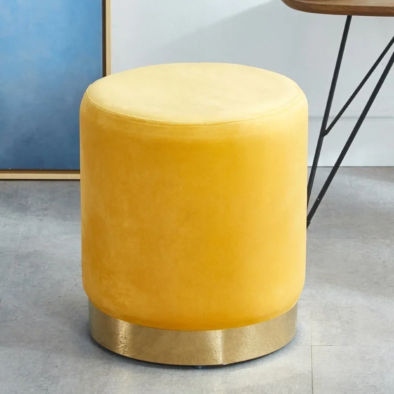 

Nordic Ottomans High-Elastic Sponge Velvet Round Stool Eco-Friendly Nordic Style Comfortable Sturdy for Home Company Indoor Use