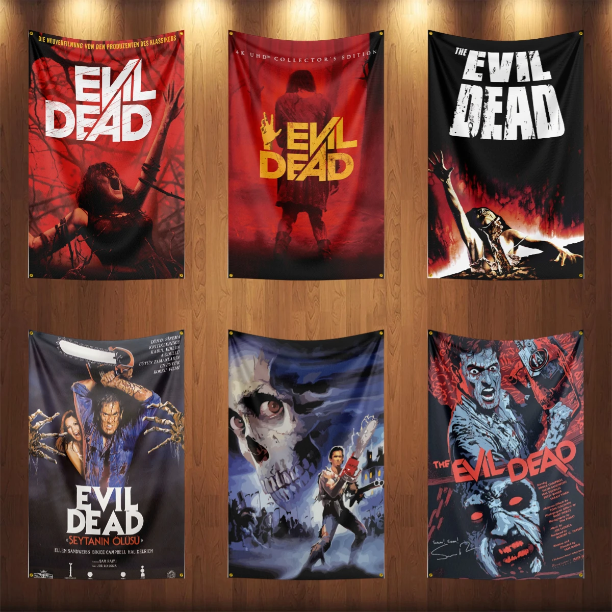 Bandera muerta e-mal de 3x5 pies, bandera clásica de película de terror, pancarta colgante de pared para Halloween, decoración, póster de película