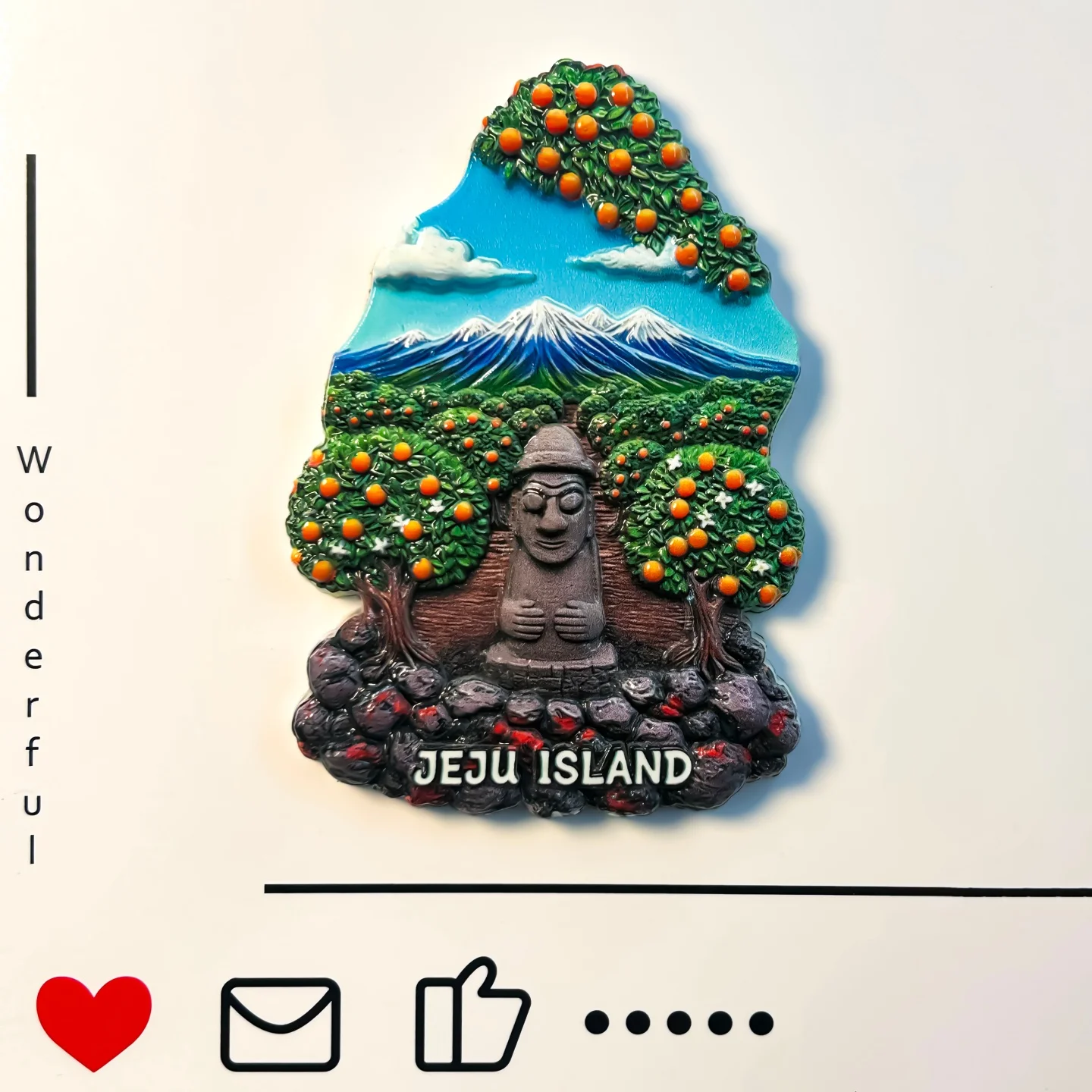 South Korea, vacation destination, Jeju Island, Guipu City, decorations, Stone Grandpa, refrigerator sticker