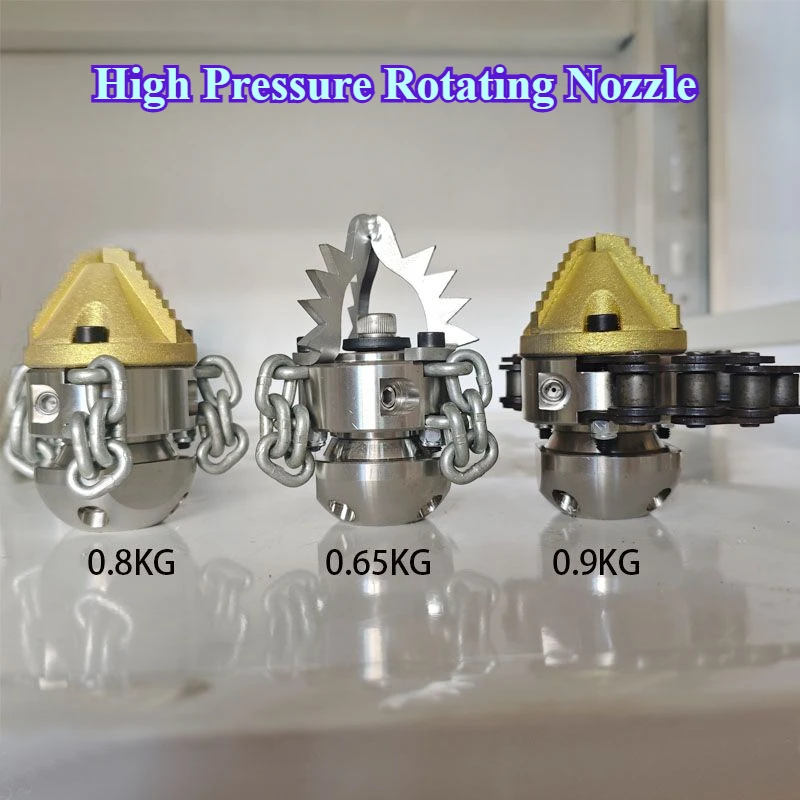 Clean The High-pressure Rotary Blasting Pipeline Nozzle Baota Gun Head Stainless Steel Ceramic Nozzle Unclogging Sewer