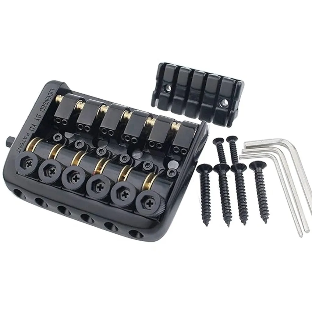 6 String Saddle Headless Electric Guitar Bridge Tailpiece With Worm involved string device High Quality Guitar Bridge Tailpiece