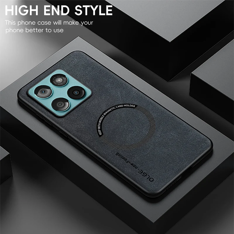 Für Magsafe Leder-Handyhüllen für Motorola Moto Edge G56 G86 G06 60 60s 70 Fusion Stylus Power Magnetische Schutzhülle