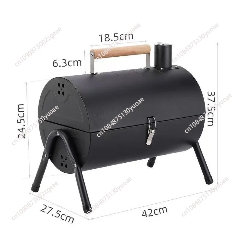 Carbon Steel Outdoor BBQ Grill  Dual-Sided Griddle with Independent Charcoal Tray Foldable Camping Gear  Handheld BBQ Grill