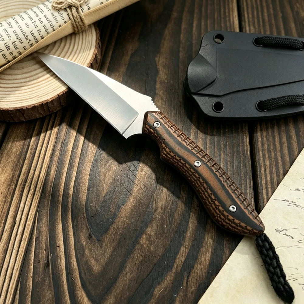 Bushcraft Knife Fixed - 高硬度2388キャンプ用固定刃ナイフ（シース付き）—切断、救助、ハイキング、日常持ち運び、アウトドア、ジャングルナイフ