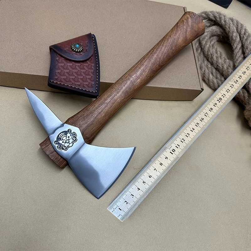 

Stainless Steel Multi-functional Tactical Axe Rosewood Convenient Camping Emergency Survival Equipment During Outdoor Trips