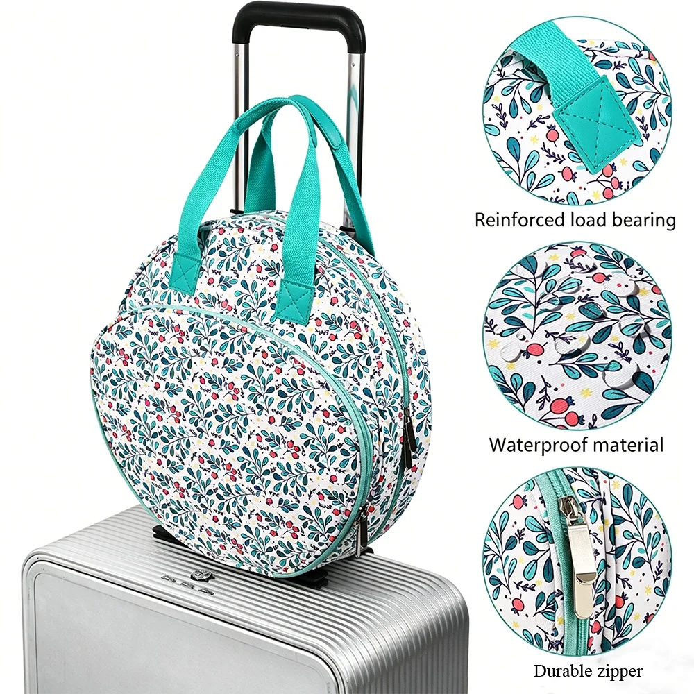 Floral Embroidery Organizer Bag Multi-Compartment Craft Tot Portable Sewing Case for Needlework Cross-Stitch Knitting Tools