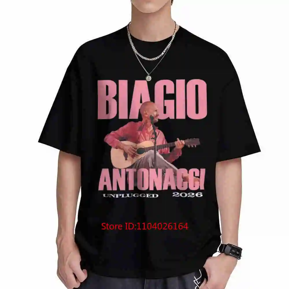 Biagio Antonacci Unplugged 2026 Singer Sanremo Music Concerts Short Sleeve Tee 100% Cotton T-Shirt