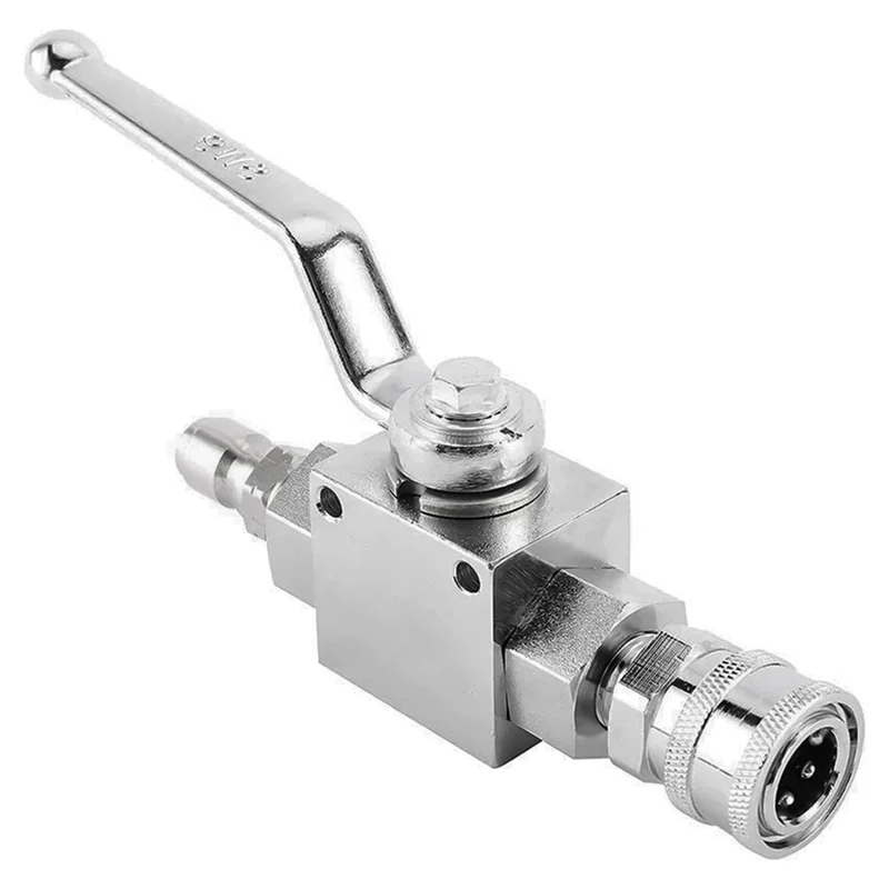 4500PSI Ball Valve Kit Switch with 3/8Inch Quick Plug Connector for Pressure Washer Hose Pump