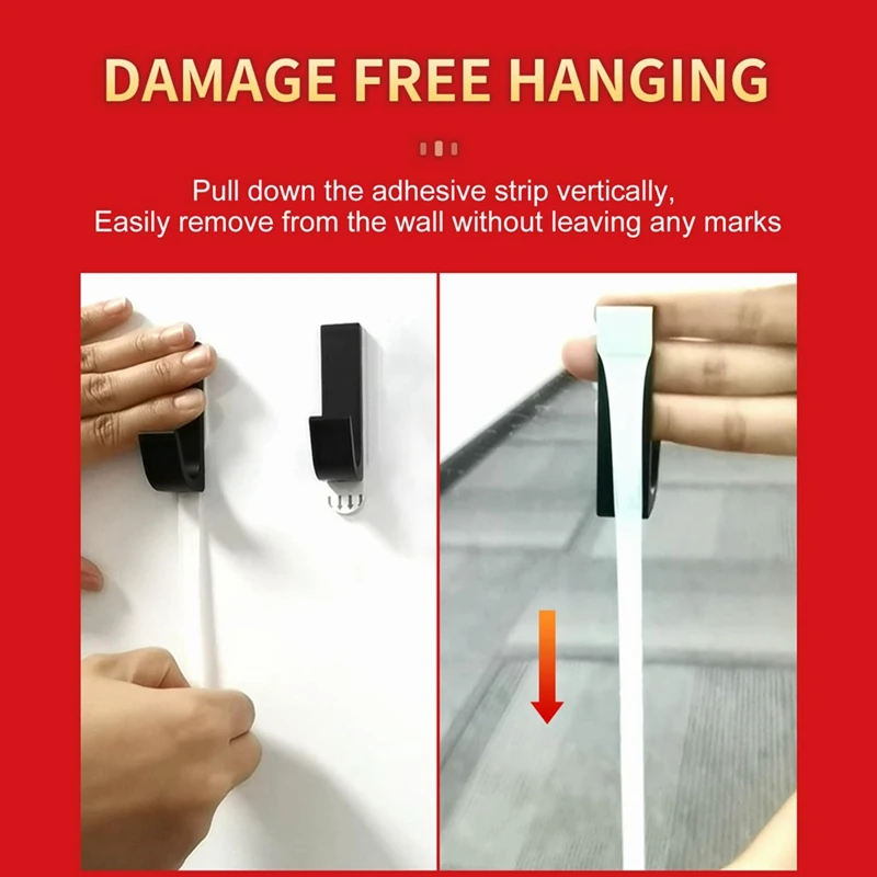 Damage Free Hanging Refill Adhesive Stripss 60Pcs Wall Poster Picture Hanging Strips Stretch Remove Cleanly Easy To Use