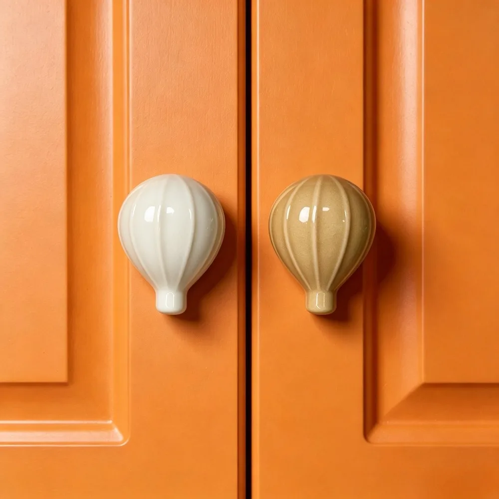 2pcs Creative Balloon Ceramic Wall Hanging Cabinet Door Handle Bedroom Bathroom Cabinet Door Handle Home Wall Decoration
