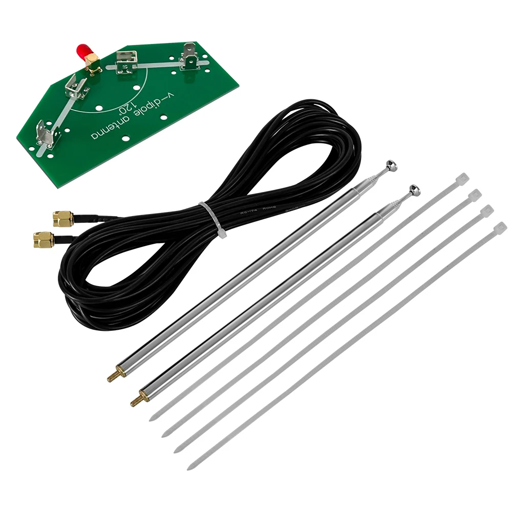 FM Aviation Positive V Horn Pull Rod Antenna 77M-415MHz Frequency V-dipole Antenna 137MHz Positive V Horn Antenna SMA Connector