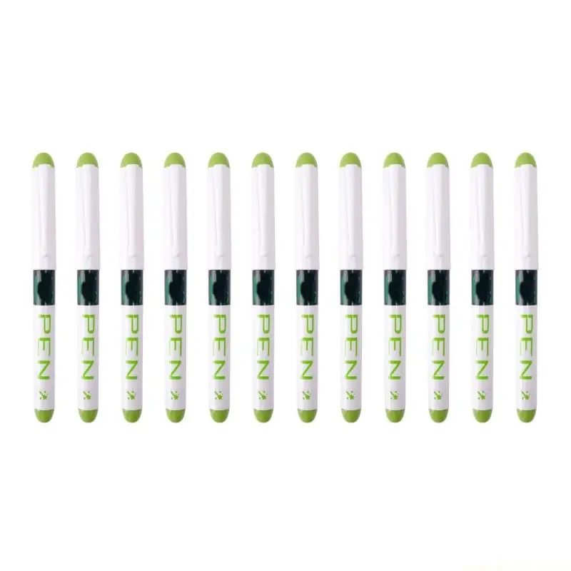 12 Pack Colored Fountain Pen Fine 0.38mm Tip Liquid Pen For Precise Writing Training And Practice