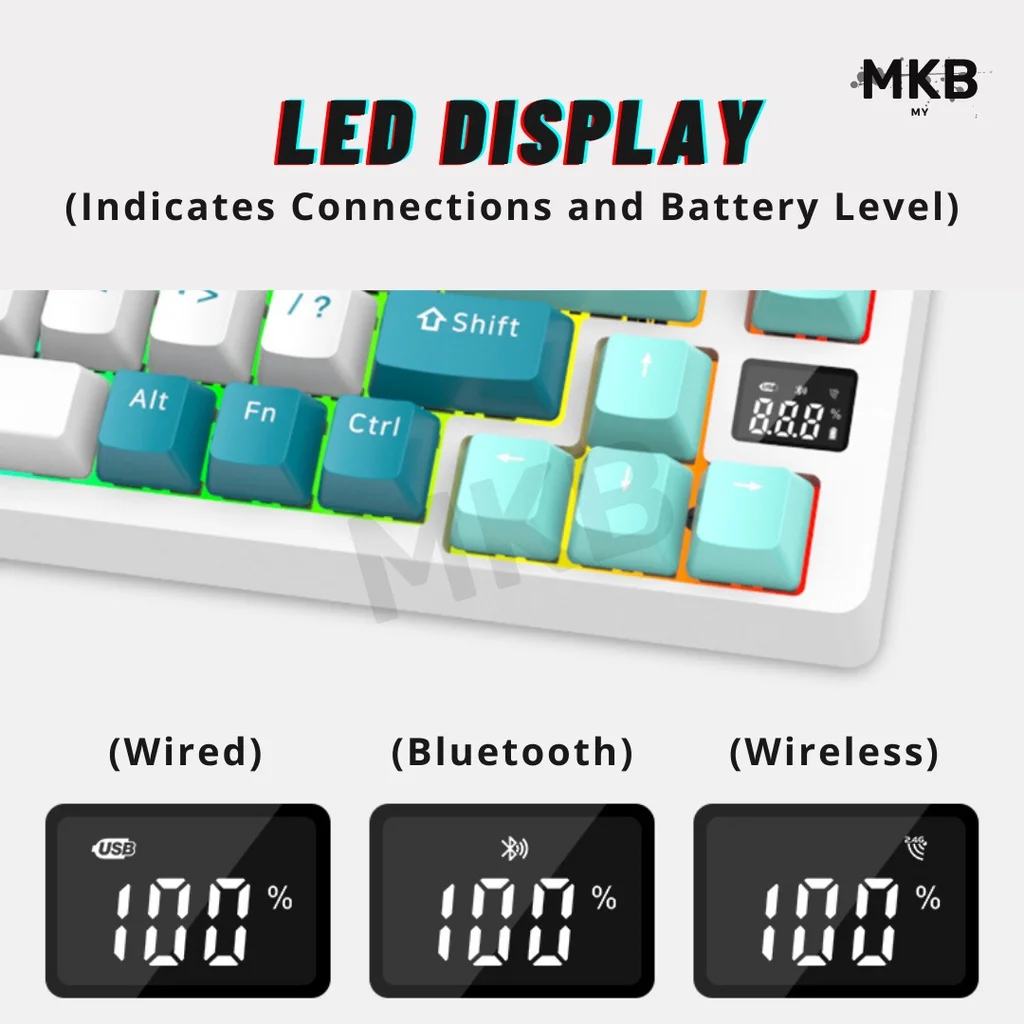 Kit de teclado DK67 V3 Pro Infinity 67, Hot-Swap Custom RGB, Tri-Mode 2.4Ghz, Botão Bluetooth TypeC, 65%