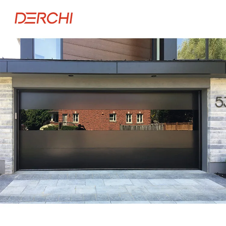 Garage Door Mirror Glass Hot Selling Cheap Commercial Residential Automatic Black Aluminum Frameless