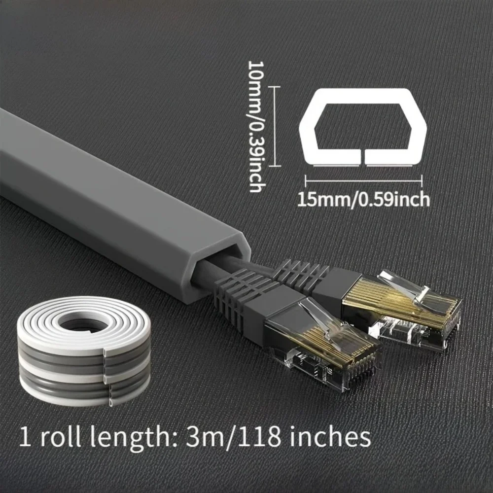 1PC 1/3M Zelfklevende PVC Kabelmanagement Strip Decoratieve Draadbescherming Strip Geschikt voor het Bedekken van Draden op Muren Vloeren