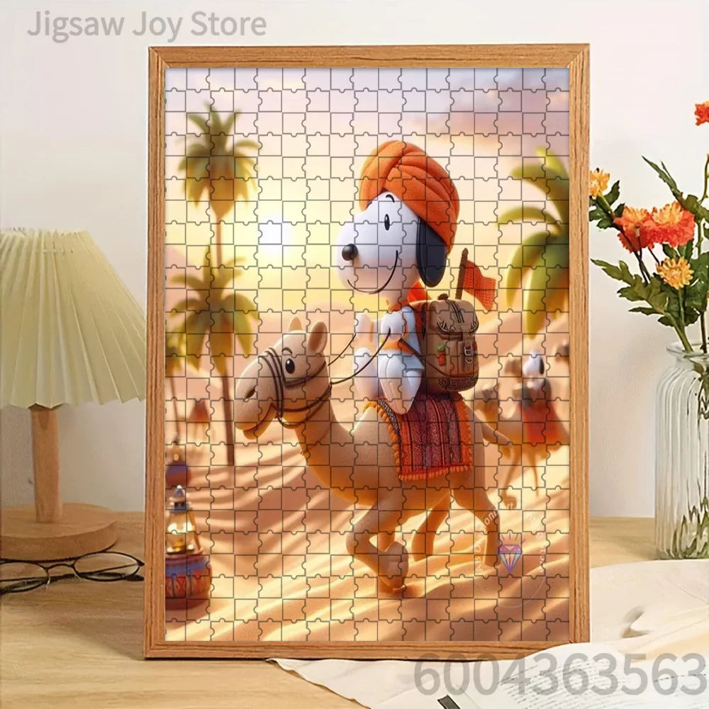 

Paper Jigsaw Puzzle 3D Snoopy Riding Camel in Desert Adventure Artwork Brain Teaser