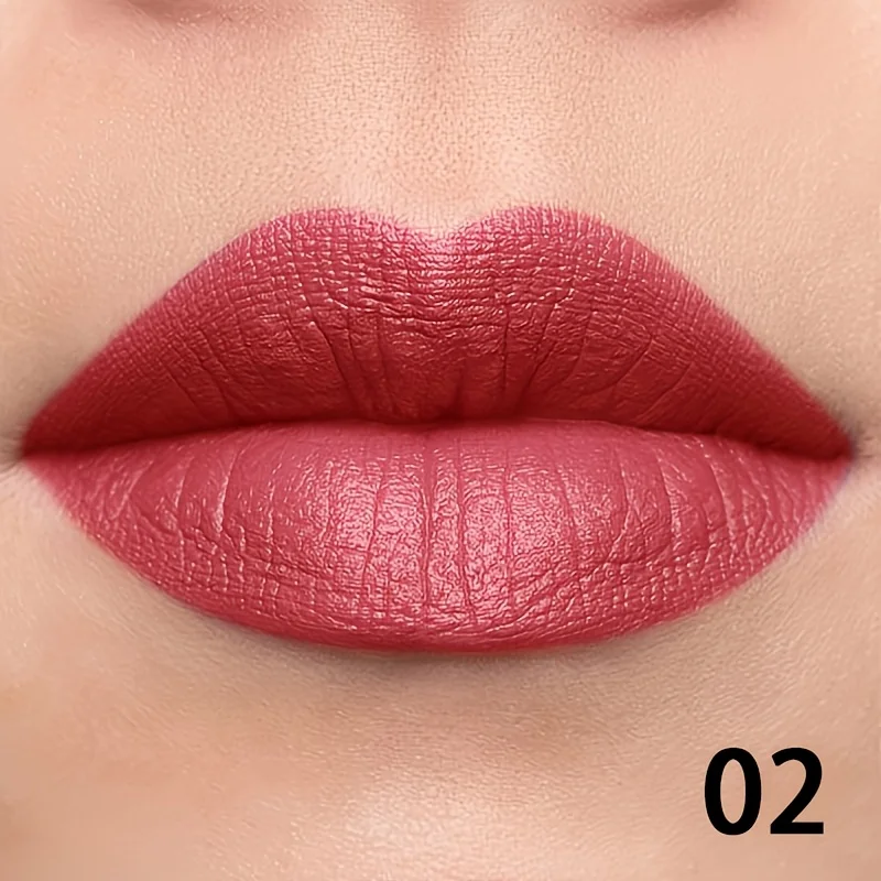 Penna per labbra liscia opaca, impermeabile, resistente al sudore e che non sbiadisce, blocco colore a lunga durata, creazione di un trucco labbra completo