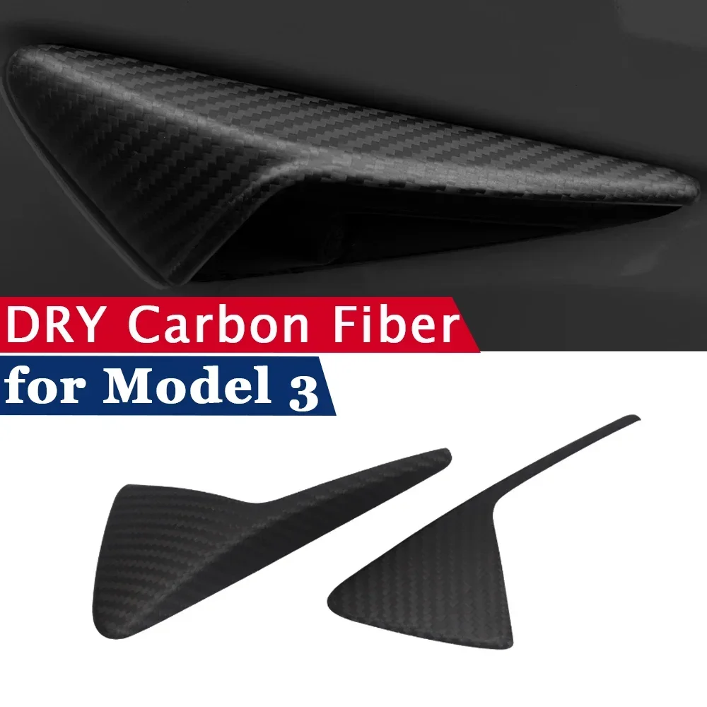 Dry Carbon Fiber Cover for Tesla Model 3 2019 2020 Matte Gloss Carbon Exterior Accessories Front Fog Light Sticker