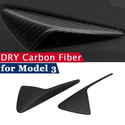 Dry Carbon Fiber Cover for Tesla Model 3 2019 2020 Matte Gloss Carbon Exterior Accessories Front Fog Light Sticker