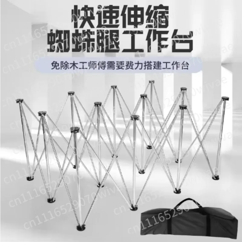 Foldable Portable Stainless Steel Spider‑Leg Workbench Multi‑Purpose Table for Woodworking Tile Work Vendor Stall
