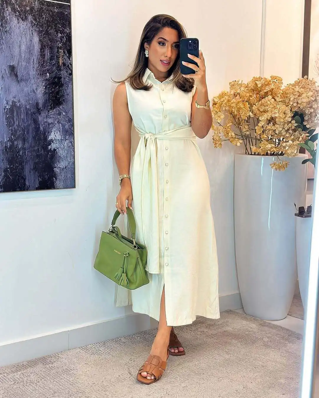 2025 moda feminina casual na moda cor sólida turn-down colarinho manga curta único breasted tornozelo comprimento camisa vestidos femininos