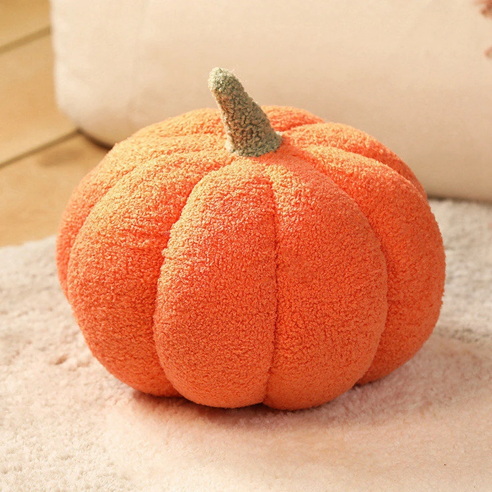 20CM Creative Home Pumpkin Plush Toy Living Room Sofa Decoration Throw Pillow Particles Plush Pumpkin Doll Halloween Dress Up