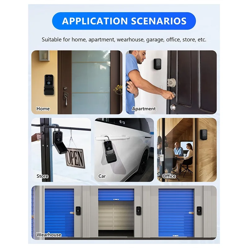 A26F-Smartlock Box، Key Lock Box Wireless Smart Key Lock Box تطبيق اقفال الصناديق الإلكترونية، وكيل العقارات والمكتب والمستودع المنزلي
