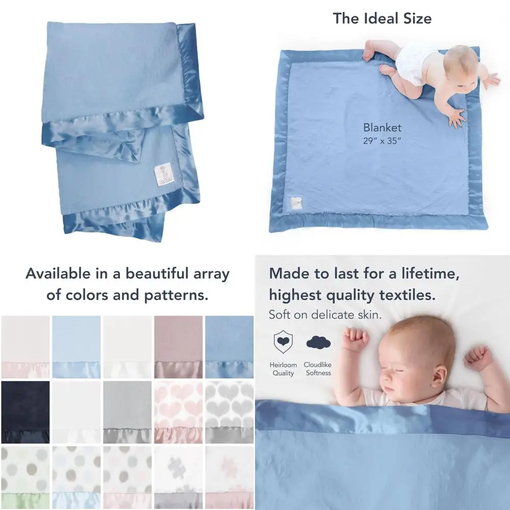 

Элегантное плюшевое детское одеяло с шелковистыми краями — идеально подходит для коляски и новорожденных — идеальный подарок для ребенка