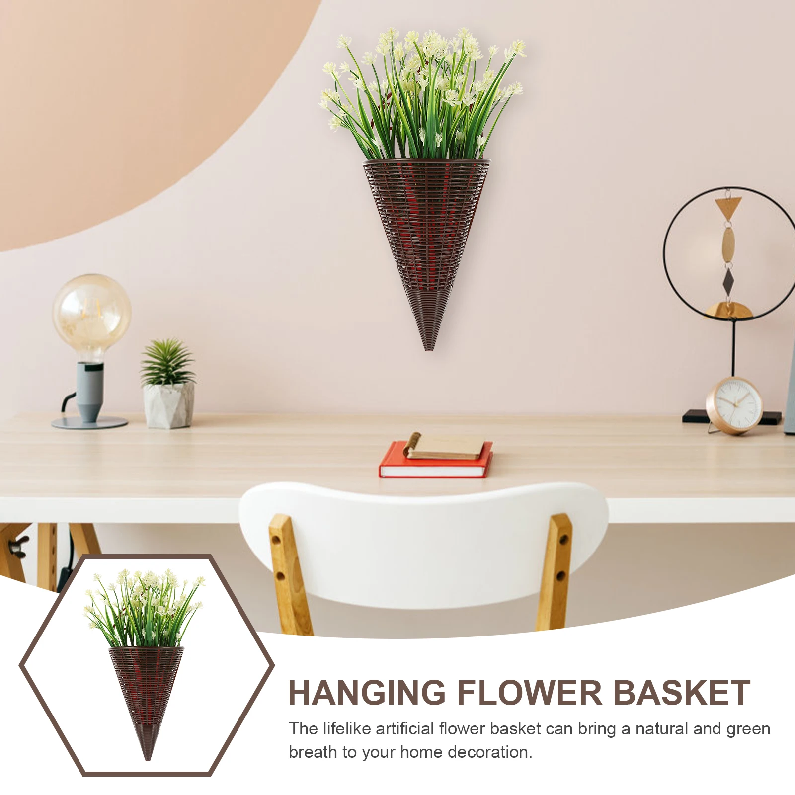 

Artificial Flower Basket Decoration Hanging Plants Front Door Baskets Bookstore Flowers Plastic Faux Indoor