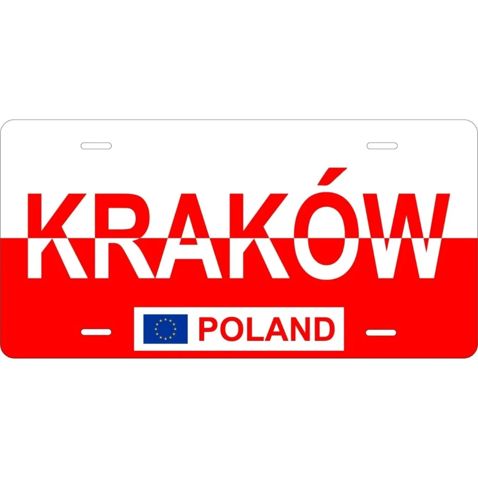 1PC 2D Flat Custom Poland Krakow Decorative Tag, Personalized, Dustproof & Waterproof, Home Decor (For Decoration Only)