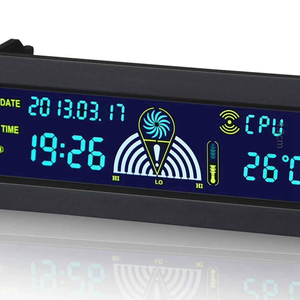 PC Computer Fan Controller 3 Fan Speed Controller 5.25 Inch 12V Temperature Sensor LCD Digital Display Front Panel For PC Parts