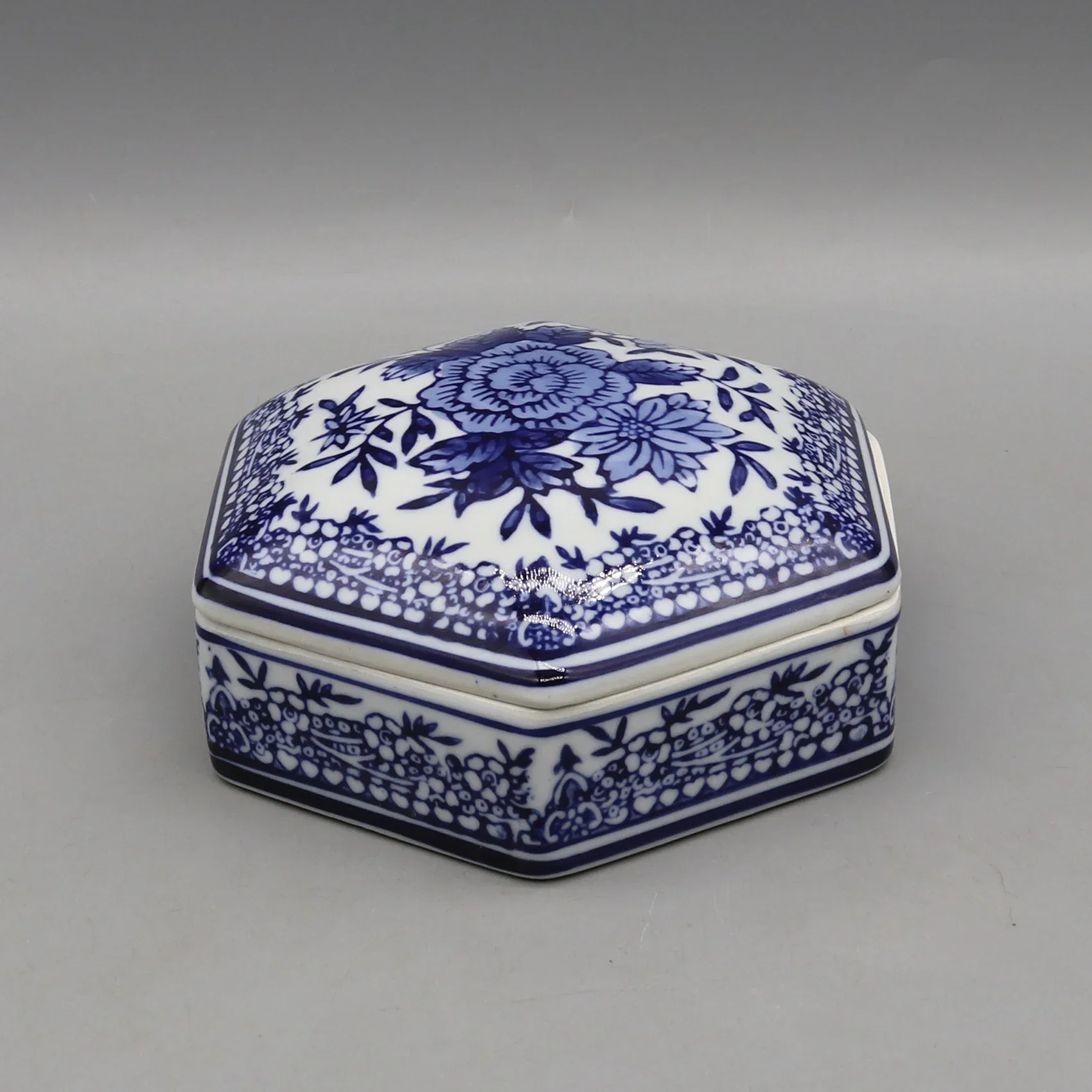 Ceramic Box, Hexagonal Storage, Home Decoration