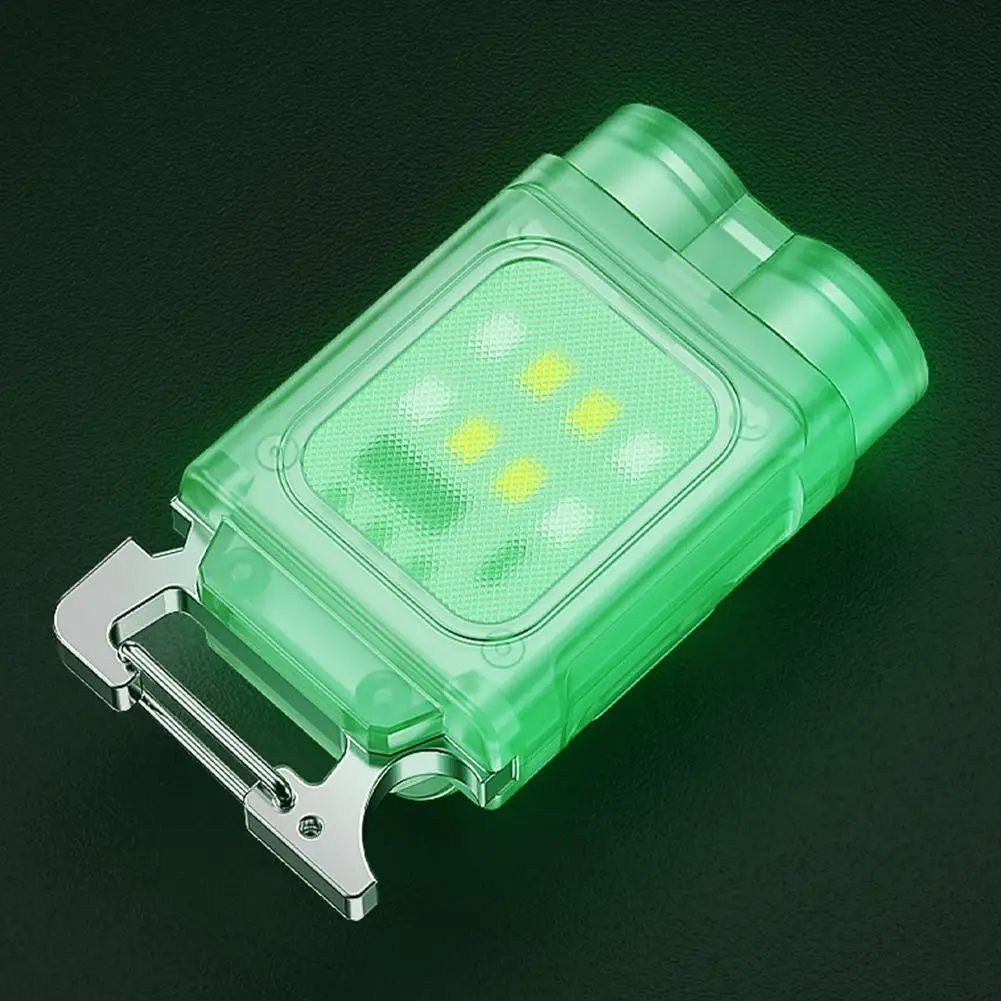 Mini Portable Flashlight Dual Light Source USB Fluorescent Blue COB Fishing Outdoor Flashlight Red Keyring Flash Light Emer M3C1