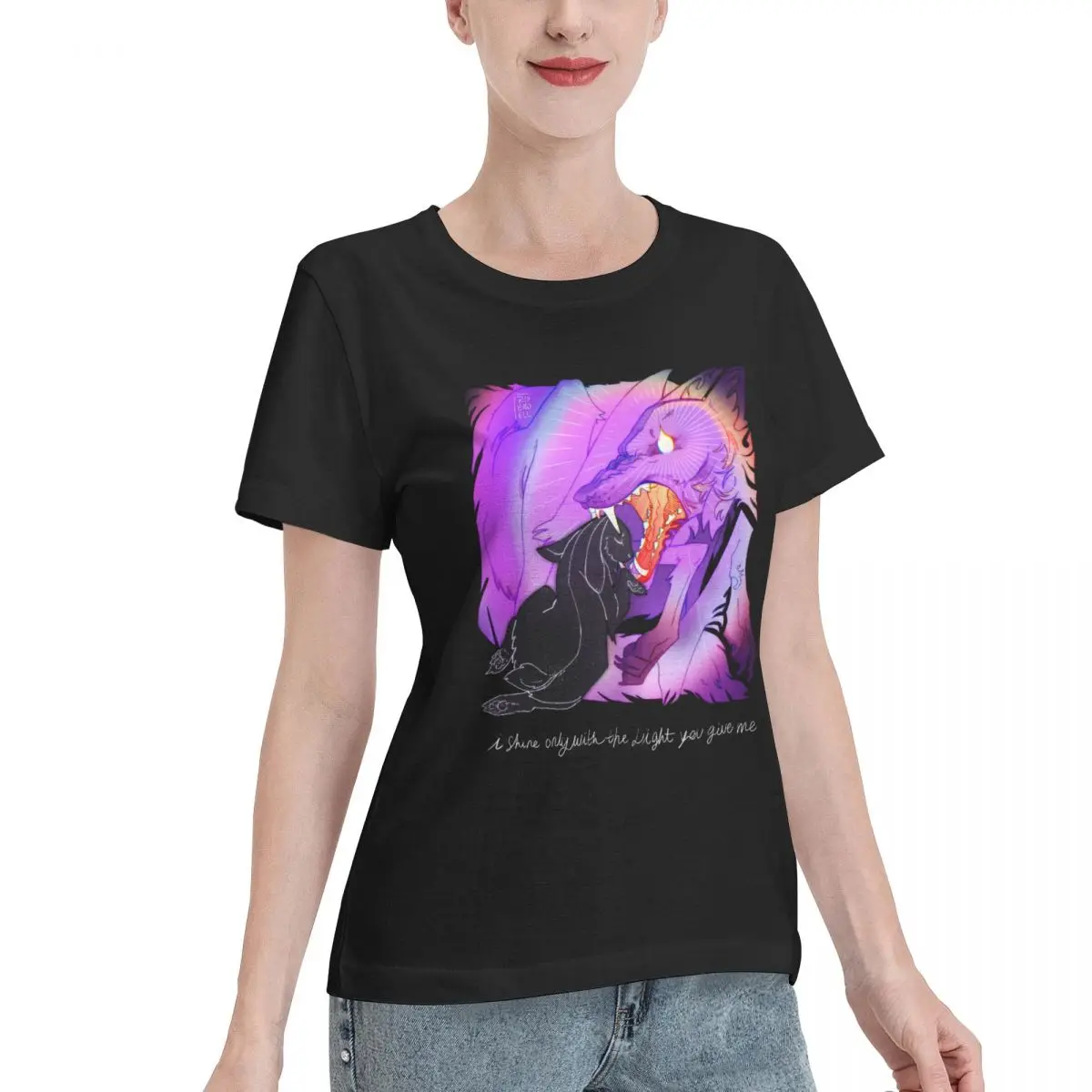 Washable CRANE WIVES - The Moon Will Sing Women's T-shirt College Wear 100% Cotton T Shirt
