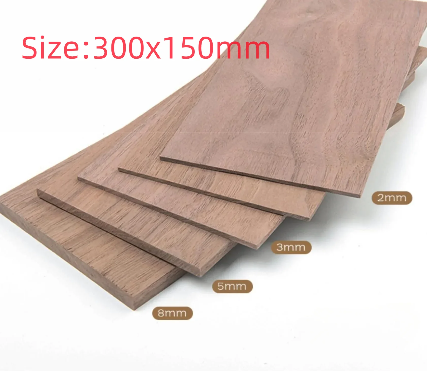 2PCS Length:300mm Width:150mm Thick:1-10mm FAS grade North American black walnut veneer handmade DIY logs customized