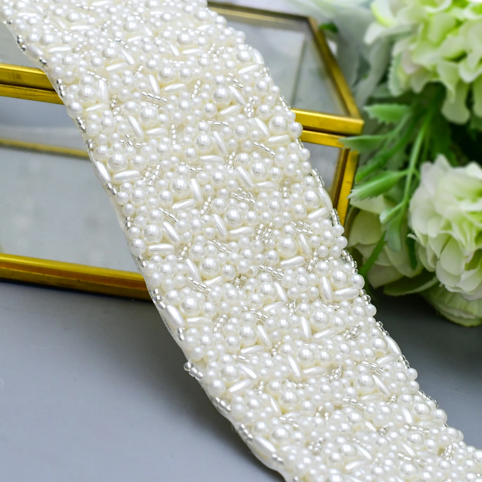 S20 Width Bridal Belts for Women's Dresses Wedding Sash Bridesmaid Belts Plus Size Pearls Beads Elegant Accessory for Women