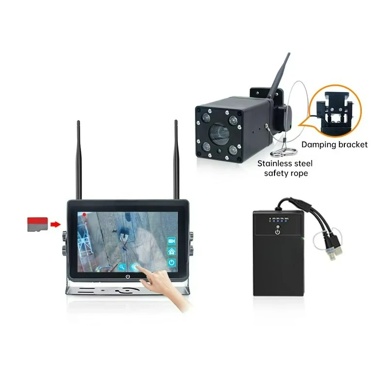 

Zoom Wireless Blind Spot Detection Touch Camera System with Foot Pedal for Tower Crane