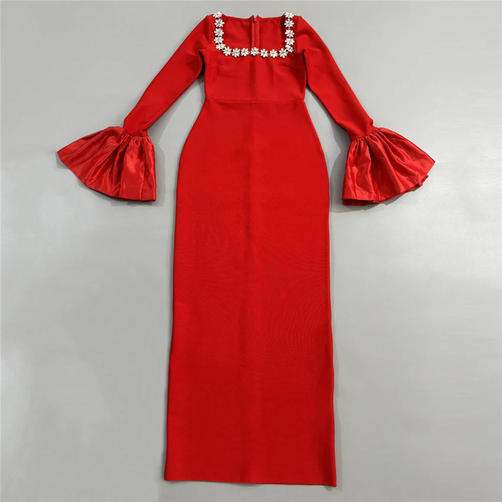 تنورة نسائية شتوية لعام 2025 بأحجار الراين وأكمام مكشكشة، ثوب مسائي، حمالة صدر جديدة عالية الجودة للحفلات Y2K #4