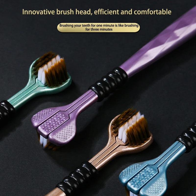 Three Sided Soft Hair Tooth Toothbrush Adult Toothbrush Ultra Fine Soft Bristle Oral Care Safety Teeth Brush For Oral Health