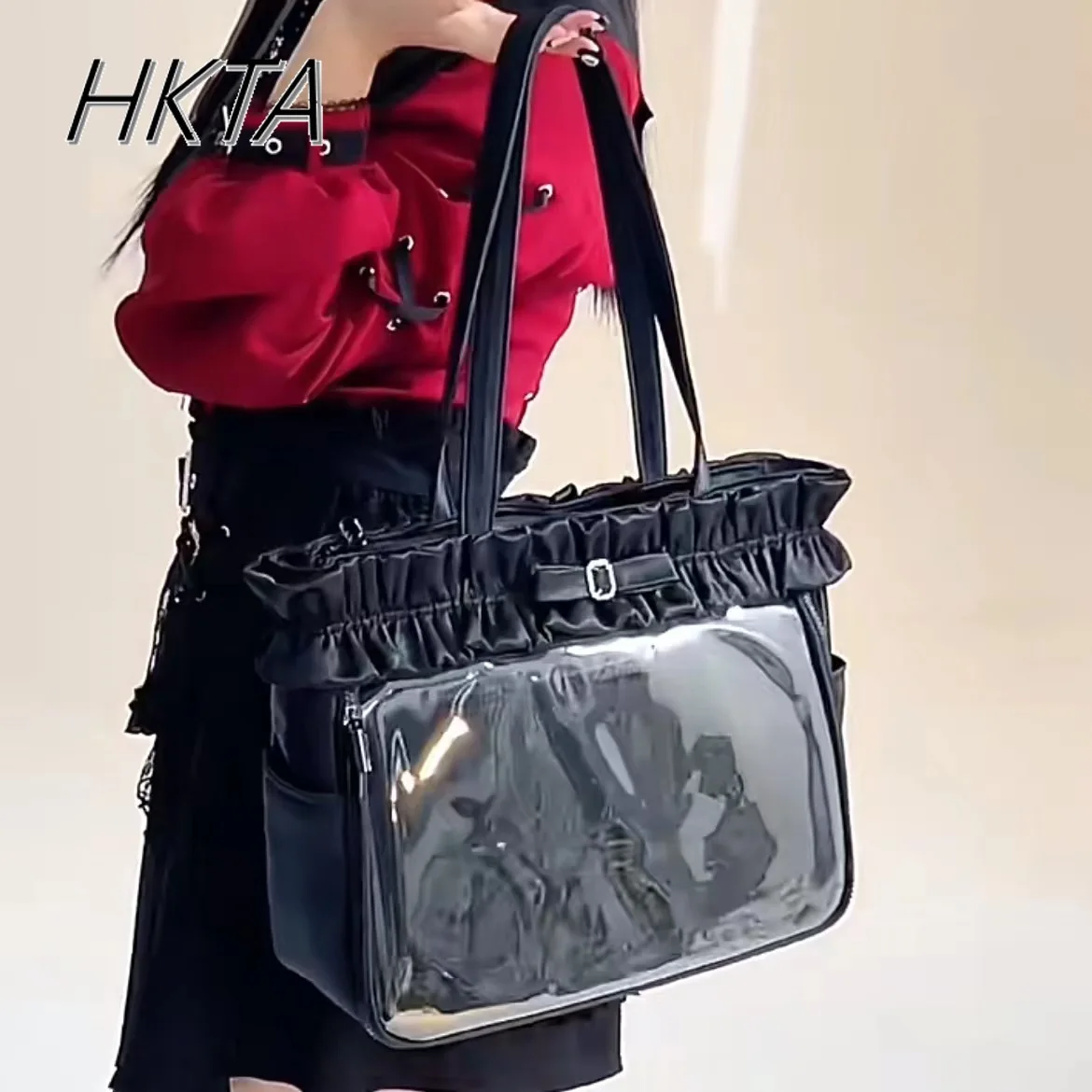 

Original Satin Japanese Pain Bag Women Spring New Sweet Girls Tote Bag Large Small Capacity Satin Shoulder Handbag Backpack
