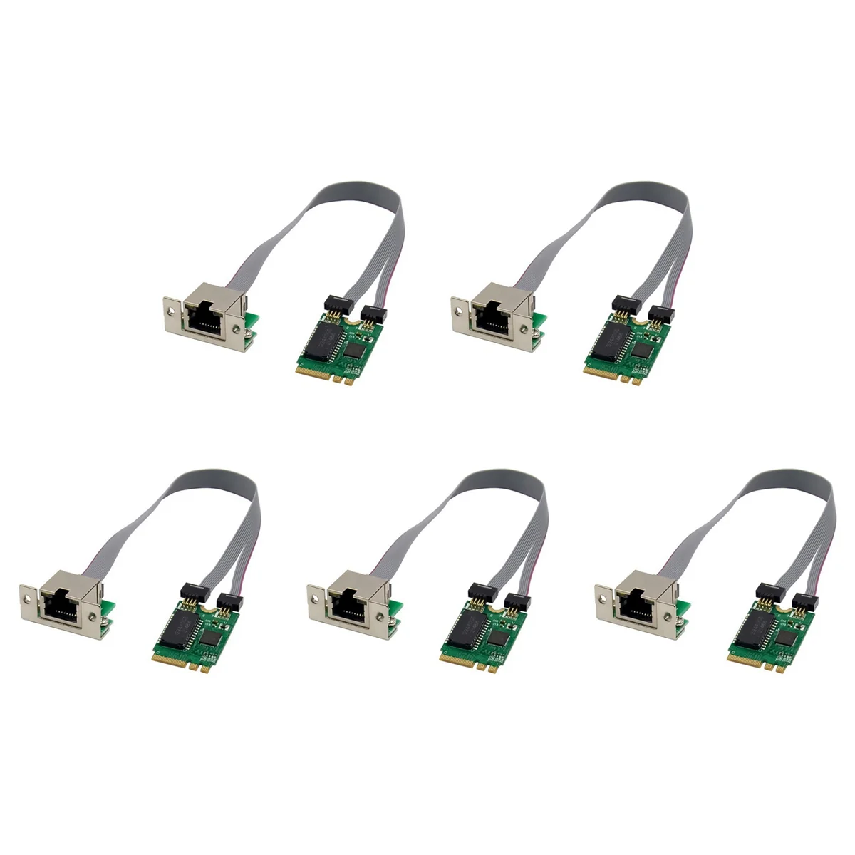 

5X Mini PCIE Network Card M.2 A+E to RTL8111F Gigabit Ethernet Card Single Port RJ45 Ethernet Network Card