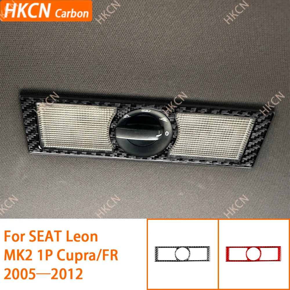 

For SEAT Leon MK2 1P Cupra FR 2005—2012 Rear Roof Lamp Reading Light Panel / 3K Carbon Fiber+ Resin / 3mm Anti-Scratch