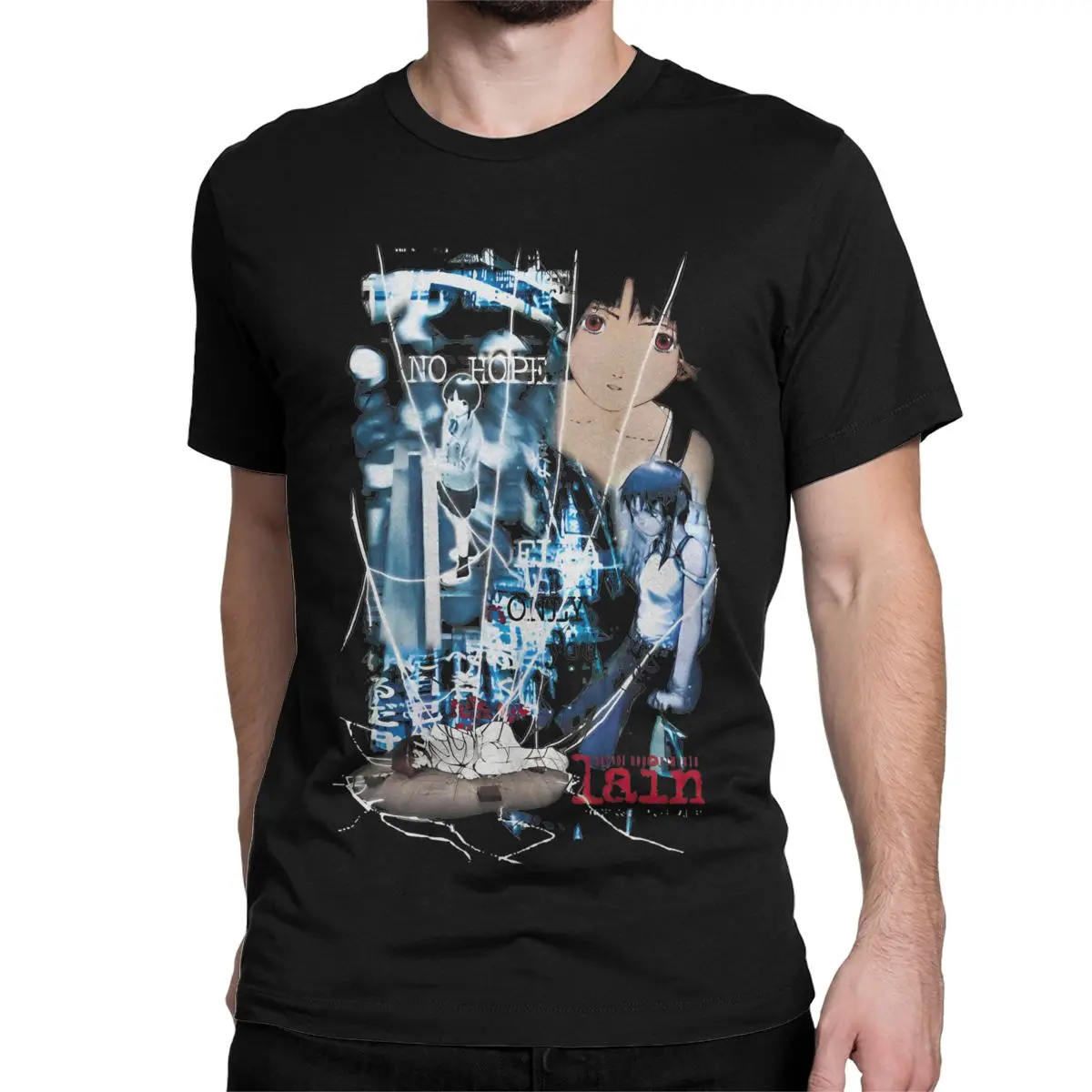 Serial Experiments Lain Virtual T-Shirt Men Women Anime Lwakura Sci Fi Manga Casual 100% Cotton Tee Shirt  T Shirt 6XL Clothing