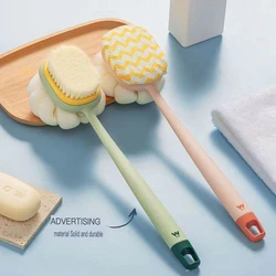 Double-sided bath scrub Bath brush Long handle soft bristle bath brush detachable bath towel bath ball Powerful back scrub brush