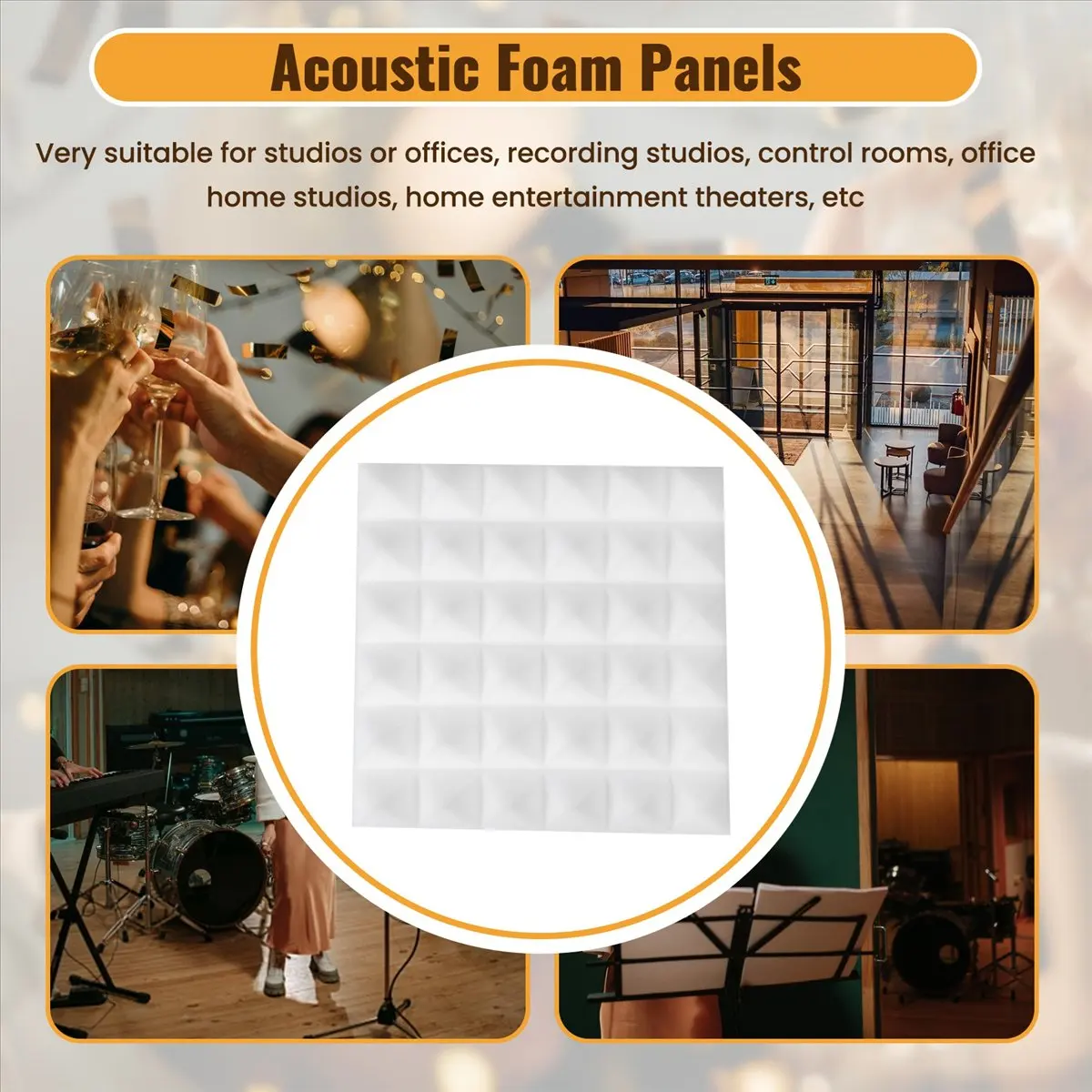 Saleout@ 12 Pack Acoustic Panels,Sound Proof Foam Panels,Studio Soundproofing Wedges,Wall Reduce Noise Foam,for Music Studio,Etc